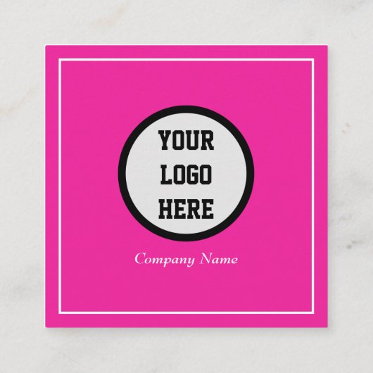 Professional QR Code Scannable Hot pink スクエア名刺 (裏面)