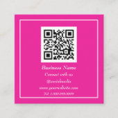 Professional QR Code Scannable Hot pink スクエア名刺 (正面)