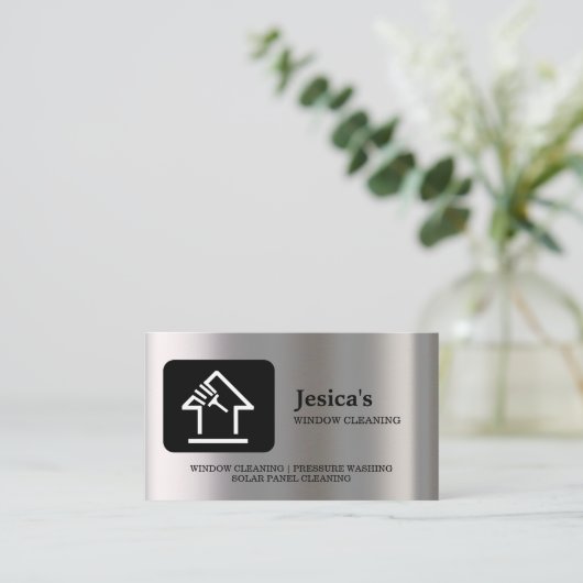 Professional QR Code Washing Power Window Cleaning 名刺 (スタンド正面)