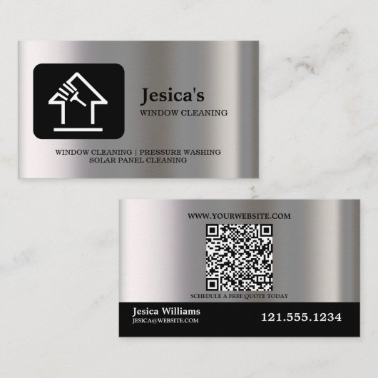 Professional QR Code Washing Power Window Cleaning 名刺 (正面/裏面)