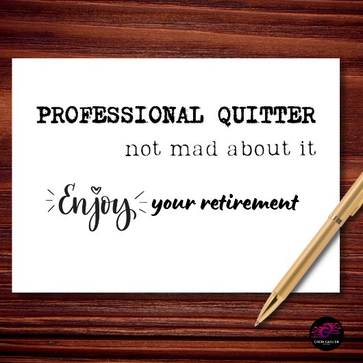 Professional Quitter Retirement Humor カード
