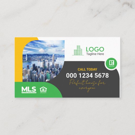 Professional Real Estate Agent Customizable Modern 名刺 (裏面)