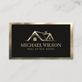 Professional Real Estate House Logo Black & Gold   名刺 (正面)