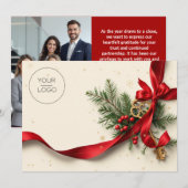Professional Real Estate Team Photo Christmas シーズンカード (正面/裏面)