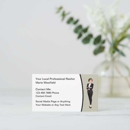 Professional Realtor Business Contact Cards 名刺 (スタンド正面)