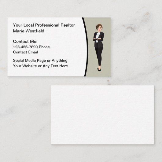 Professional Realtor Business Contact Cards 名刺 (正面/裏面)
