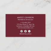 Professional Red Wine Add your Logo 名刺 (裏面)