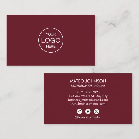 Professional Red Wine Add your Logo 名刺 (正面/裏面)