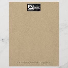 Professional Rustic Kraft Business Logo Letterhead レターヘッド