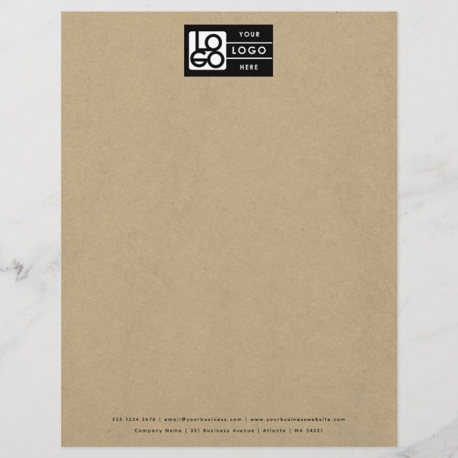Professional Rustic Kraft Business Logo Letterhead レターヘッド (正面)