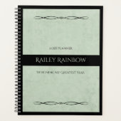 Professional Sage Green Monogram Administrative プランナー手帳 (正面)