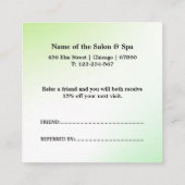 Professional Salon & Spa 紹介カード|編集可能 割引カード (裏面)