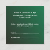 Professional Salon & Spa Referral Card | Editable 割引カード (裏面)