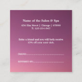 Professional Salon & Spa Referral Card | Editable 割引カード (裏面)