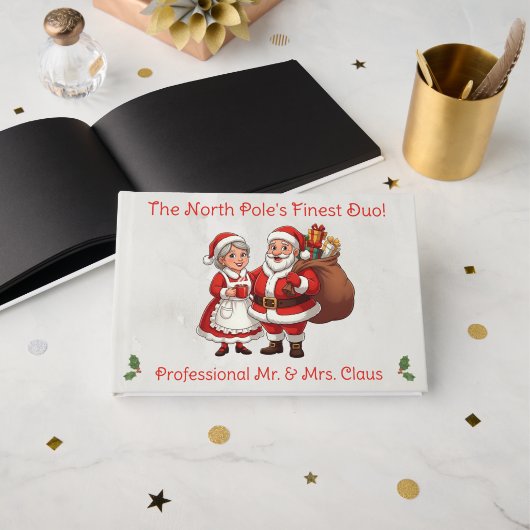 Professional Santa Business Card Mr&Mrs Claus ゲストブック (正面見開き)