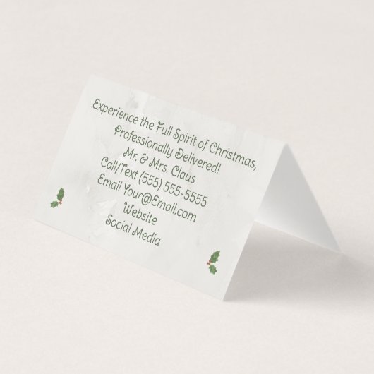 Professional Santa Business Card Tent Mr&Mrs Claus (裏面)