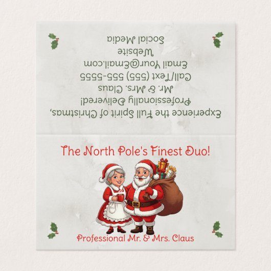 Professional Santa Business Card Tent Mr&Mrs Claus (外部フラット)