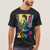 Professional Saxophone Musician Retro Pop Saxophon Tシャツ (正面)