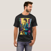 Professional Saxophone Musician Retro Pop Saxophon Tシャツ (正面フル)