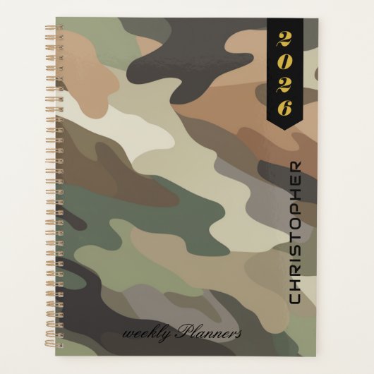 Professional Script on Elegant Camouflage Pattern プランナー手帳 (正面)
