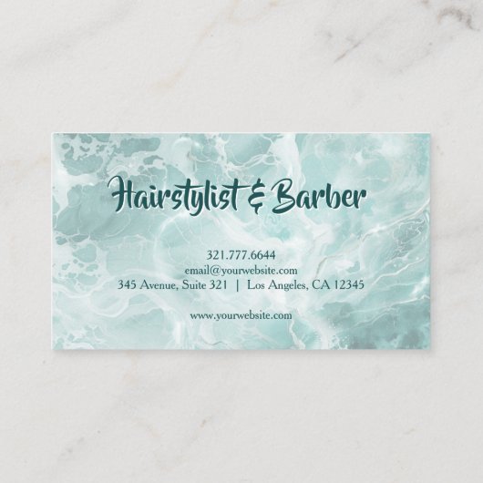 Professional Seafoam Silver White Name 名刺 (裏面)