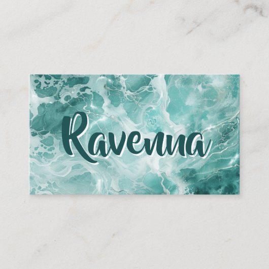 Professional Seafoam Silver White Name 名刺 (正面)