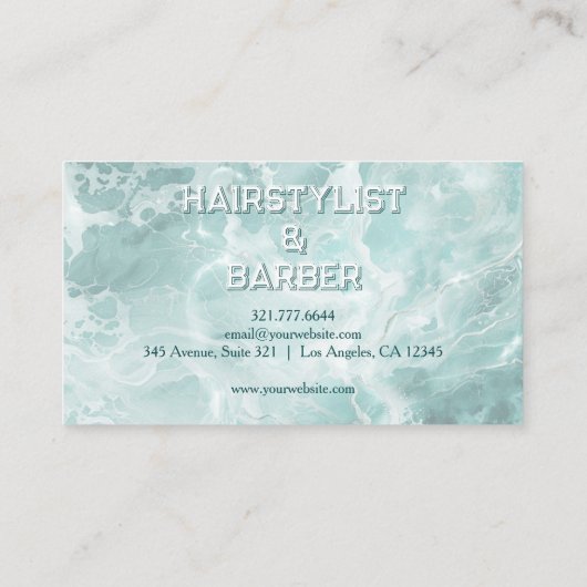 Professional Seafoam Silver White Name 名刺 (裏面)