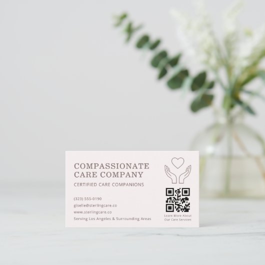 Professional Senior Care Helper QR Code 名刺 (スタンド正面)