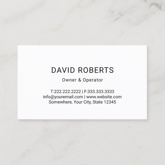 Professional Septic Tank Pumping Service Green 名刺 (裏面)