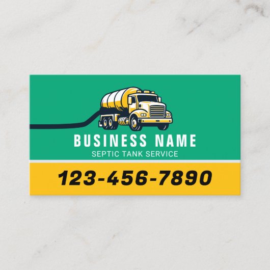 Professional Septic Tank Pumping Service Green 名刺 (正面)