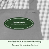 Professional Service Business Green & White Oval 名札