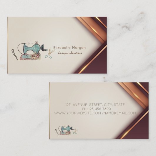 Professional Sewing Machine Scissors Needle 名刺 (正面/裏面)