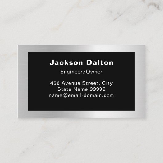 Professional Shiny Black Welding Metal Fabricator  名刺 (裏面)