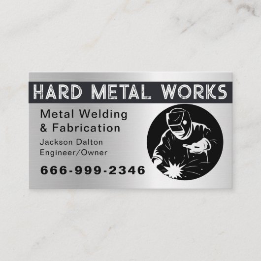 Professional Shiny Black Welding Metal Fabricator  名刺 (正面)
