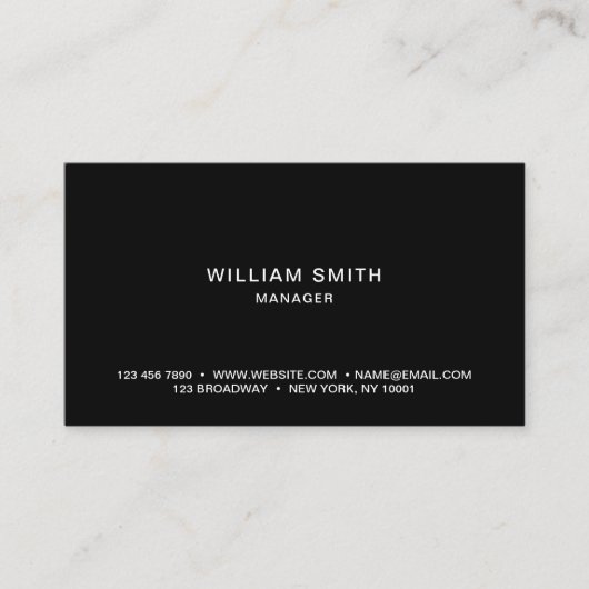 Professional Simple and Minimalist Black 名刺 (正面)