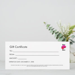 Professional Simple Custom Logo Gift Certificate 招待状