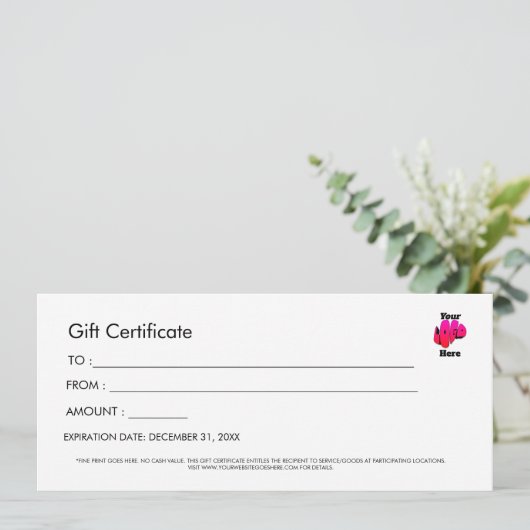 Professional Simple Custom Logo Gift Certificate 招待状 (スタンド正面)