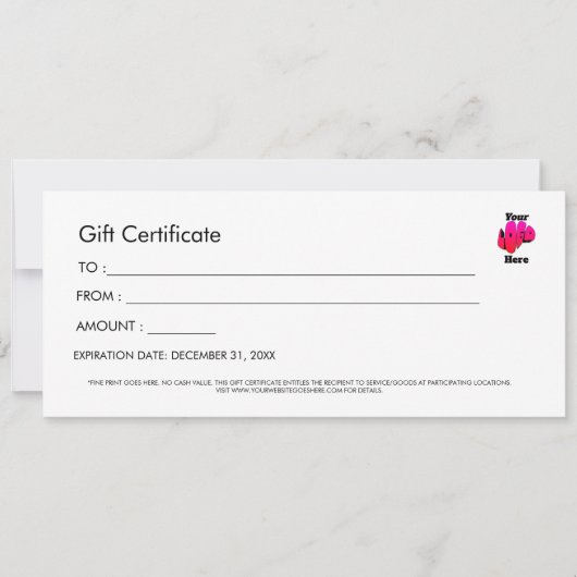 Professional Simple Custom Logo Gift Certificate 招待状 (正面)