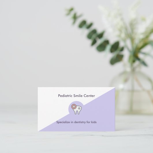 Professional Simple Soft Lavender Children Clean 名刺 (スタンド正面)