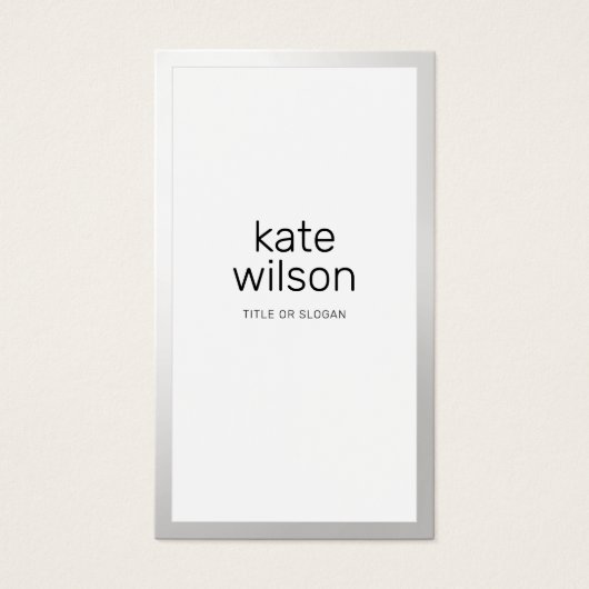 Professional Simple White Silver Border (正面)