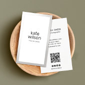 Professional Simple White Silver Border