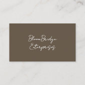 Professional Sleek Two Tone Brown White Typography 名刺 (裏面)