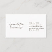 Professional Sleek Two Tone Brown White Typography 名刺 (正面)