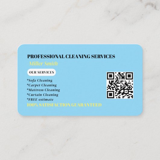 Professional Sofa Cleaning Logo QR Code 名刺 (裏面)