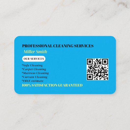 Professional Sofa Cleaning Logo QR Code 名刺 (裏面)