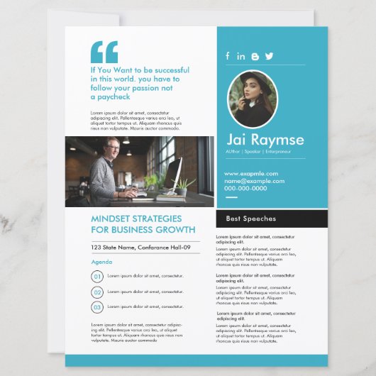 Professional Speaker One Sheet Template (正面)