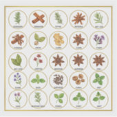 Professional Spice Jar Labels - 25 Botanical Herb シール (正面)