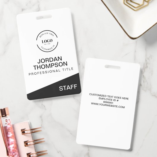 Professional Staff Custom Business Logo Employee バッジ (オフィス)