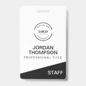 Professional Staff Custom Business Logo Employee バッジ (正面)