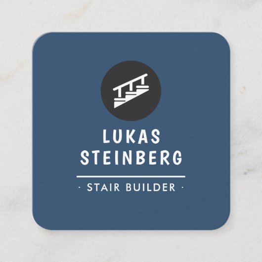 Professional Stair Builder Contractor スクエア名刺 (正面)